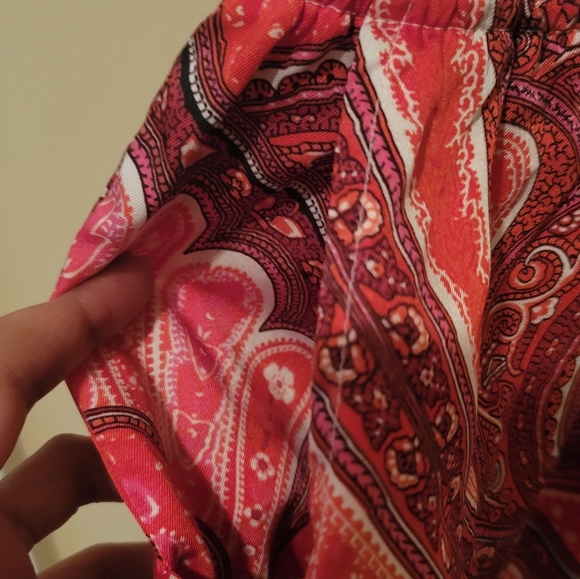 NWT Ralph Lauren Red Pink Paisley Print T-shirt Dress Size L - Picture 4 of 8